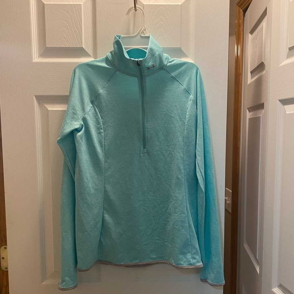 Teal under armour half zip brand new never worn without tags mint under armour